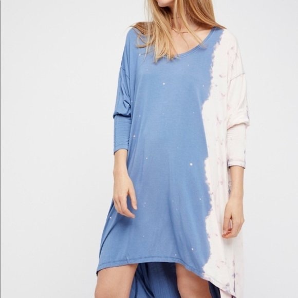 Free People Electric Bleach Tie Dye High Low Tunic - Picture 7 of 7
